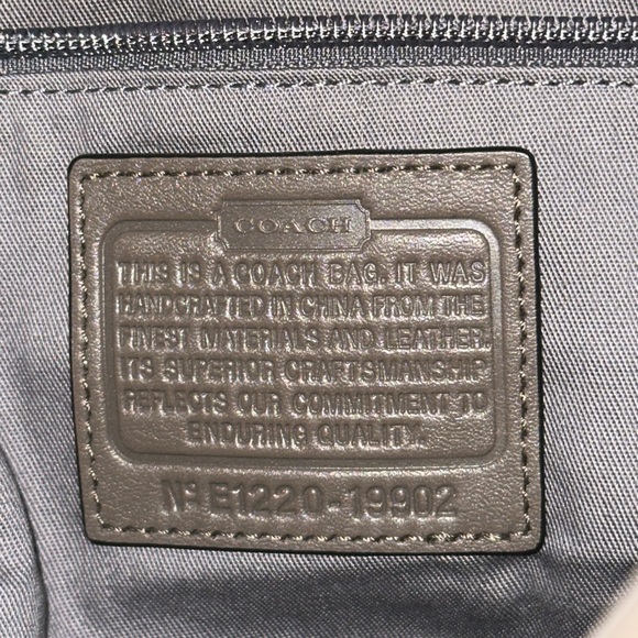 Coach Colorblock Legacy Leather Satchel Grey Khaki Black - Picture 5 of 9